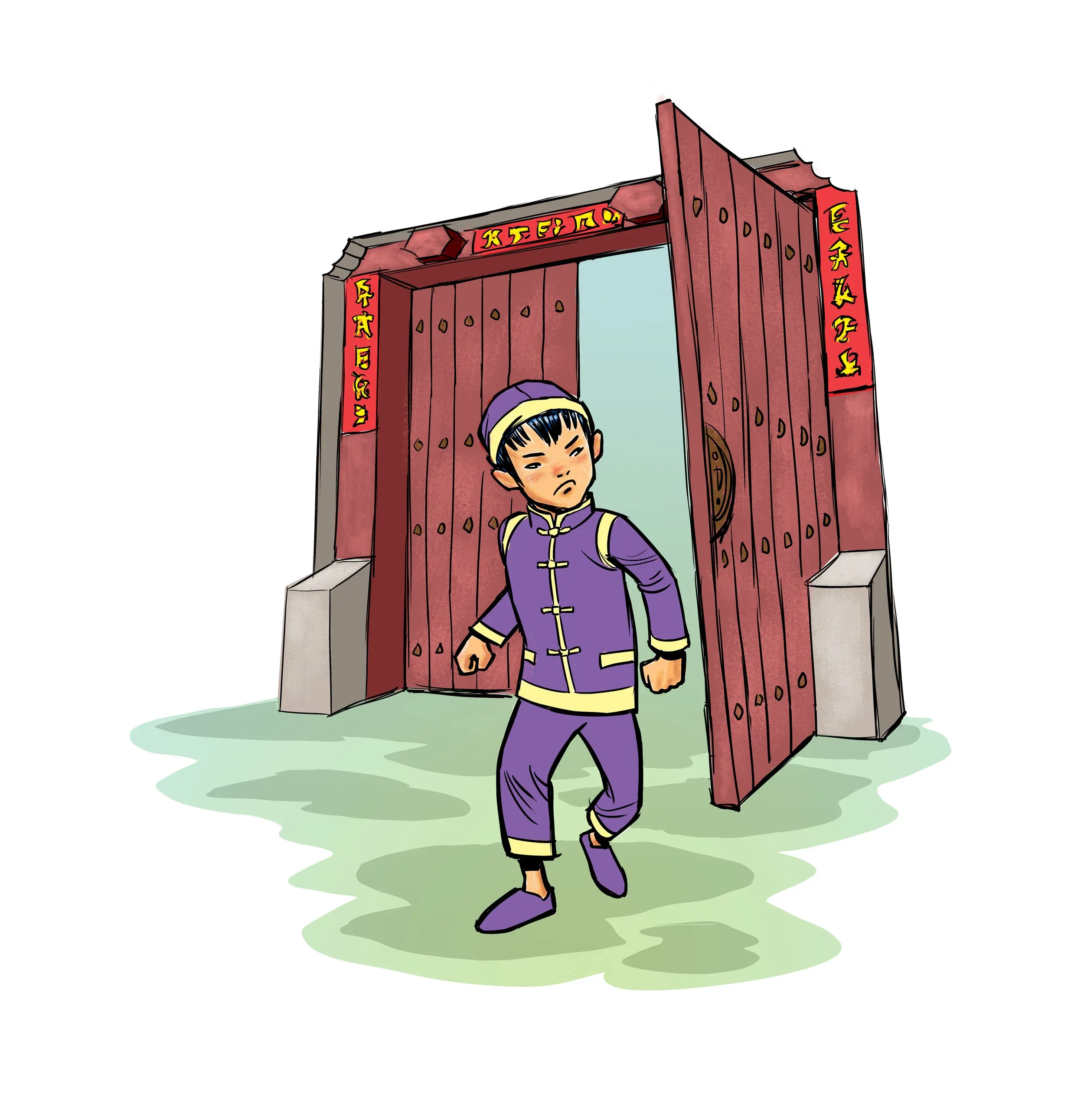 Wang Fu Walking Through the Gate